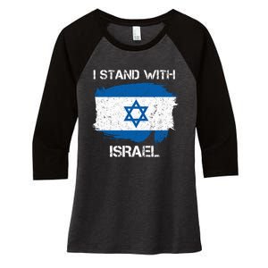 I Stand With Israel Support Israel Love Israeli Brotherhood Women's Tri-Blend 3/4-Sleeve Raglan Shirt