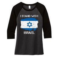 I Stand With Israel Support Israel Love Israeli Brotherhood Women's Tri-Blend 3/4-Sleeve Raglan Shirt