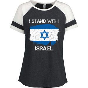 I Stand With Israel Support Israel Love Israeli Brotherhood Enza Ladies Jersey Colorblock Tee