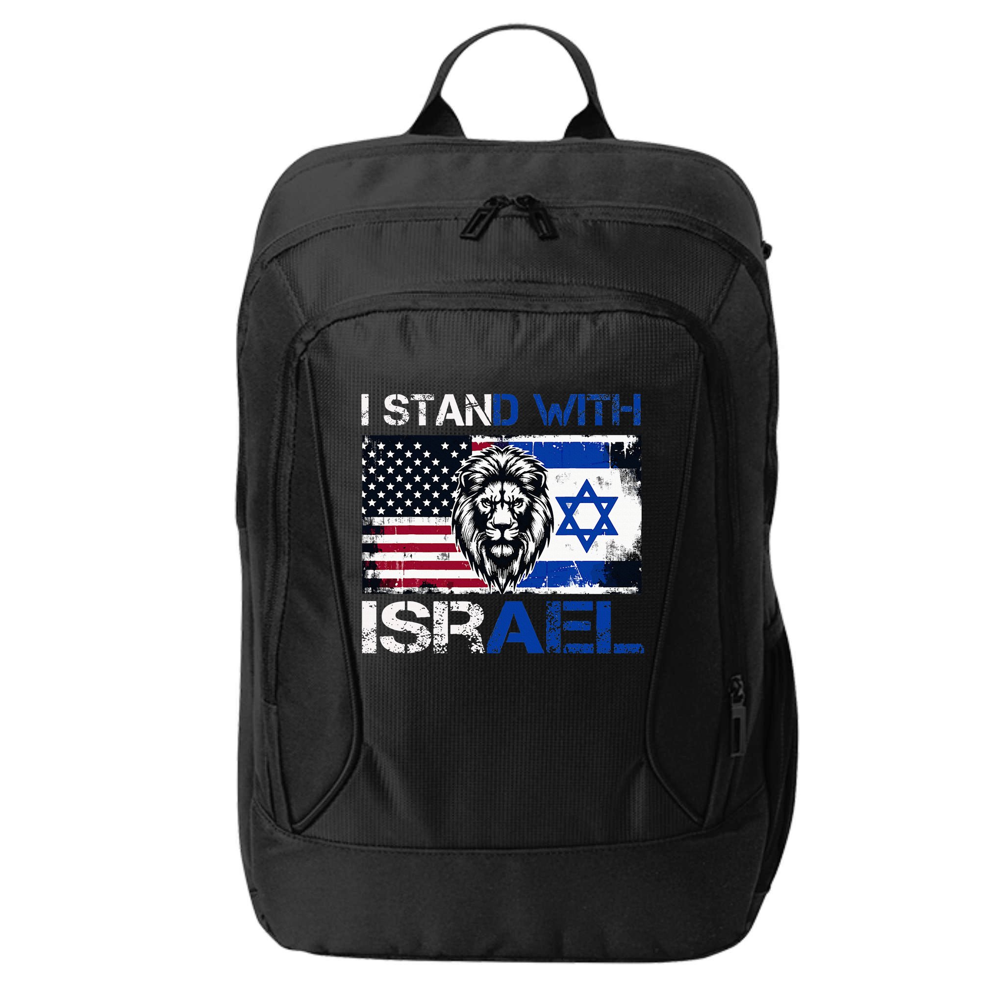 I Stand With Israel US Support Lion Love Israeli Brotherhood City Backpack