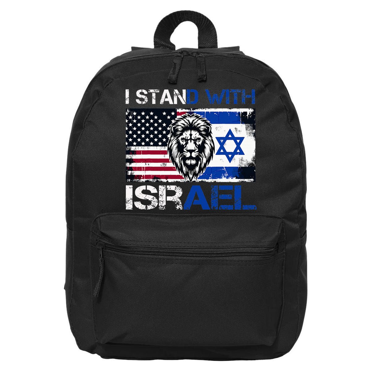 I Stand With Israel US Support Lion Love Israeli Brotherhood 16 in Basic Backpack
