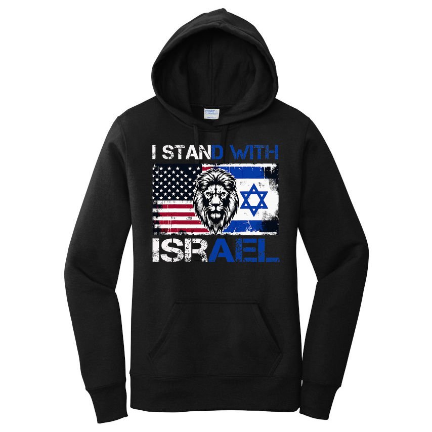 I Stand With Israel US Support Lion Love Israeli Brotherhood Women's Pullover Hoodie