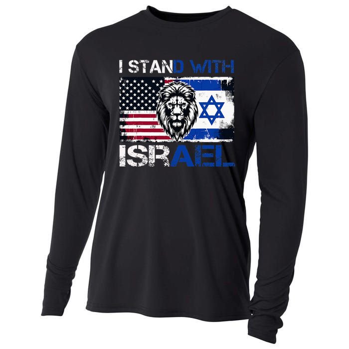 I Stand With Israel US Support Lion Love Israeli Brotherhood Cooling Performance Long Sleeve Crew