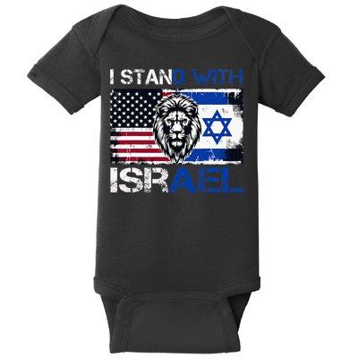 I Stand With Israel US Support Lion Love Israeli Brotherhood Baby Bodysuit