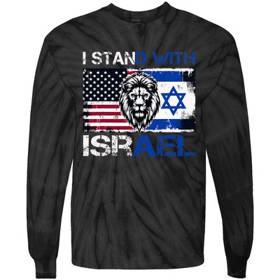 I Stand With Israel US Support Lion Love Israeli Brotherhood Tie-Dye Long Sleeve Shirt