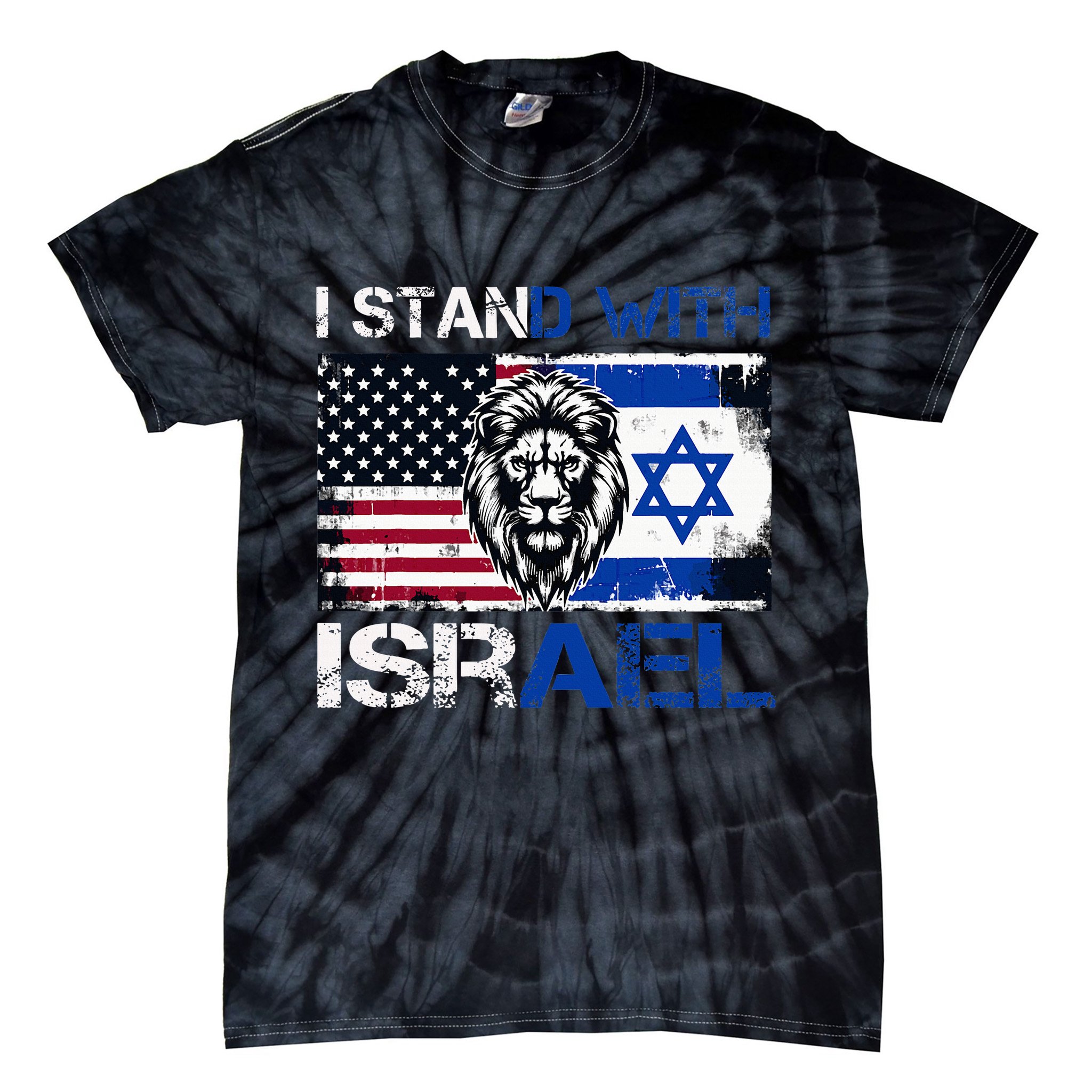 I Stand With Israel US Support Lion Love Israeli Brotherhood Tie-Dye T-Shirt