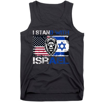 I Stand With Israel US Support Lion Love Israeli Brotherhood Tank Top