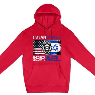 I Stand With Israel US Support Lion Love Israeli Brotherhood Premium Pullover Hoodie