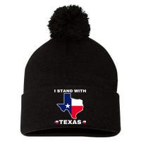 I Stand With Texas Pom Pom 12in Knit Beanie