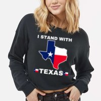 I Stand With Texas Cropped Pullover Crew