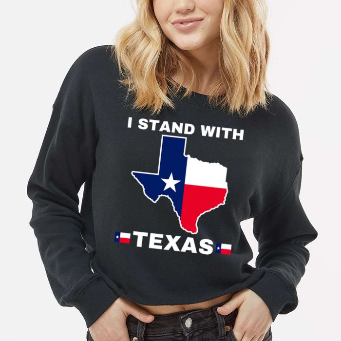 I Stand With Texas Cropped Pullover Crew