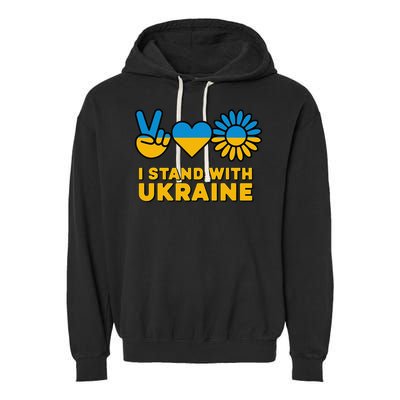 I Stand With Ukraine Save Free Support Ukraine Retro Garment-Dyed Fleece Hoodie