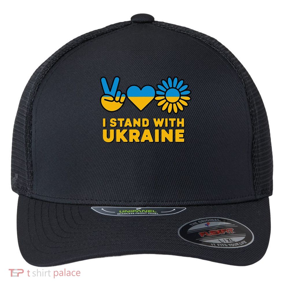 I Stand With Ukraine Save Free Support Ukraine Retro Flexfit Unipanel Trucker Cap