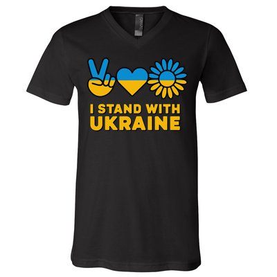 I Stand With Ukraine Save Free Support Ukraine Retro V-Neck T-Shirt