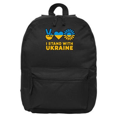 I Stand With Ukraine Save Free Support Ukraine Retro 16 in Basic Backpack