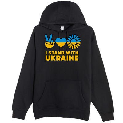 I Stand With Ukraine Save Free Support Ukraine Retro Premium Pullover Hoodie