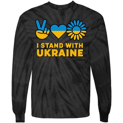 I Stand With Ukraine Save Free Support Ukraine Retro Tie-Dye Long Sleeve Shirt