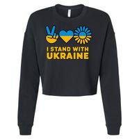 I Stand With Ukraine Save Free Support Ukraine Retro Cropped Pullover Crew