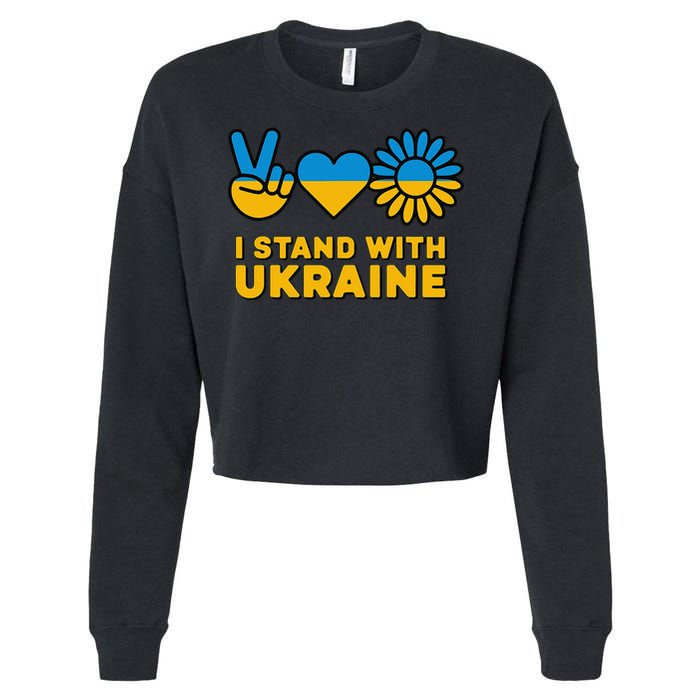 I Stand With Ukraine Save Free Support Ukraine Retro Cropped Pullover Crew