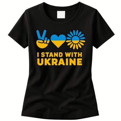 I Stand With Ukraine Save Free Support Ukraine Retro Womens T-Shirt