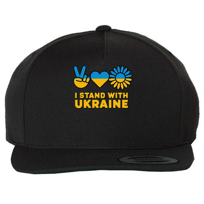 I Stand With Ukraine Save Free Support Ukraine Retro Wool Snapback Cap