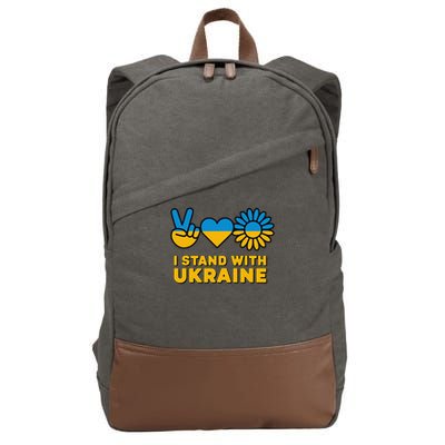 I Stand With Ukraine Save Free Support Ukraine Retro Cotton Canvas Backpack