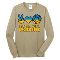 I Stand With Ukraine Save Free Support Ukraine Retro Tall Long Sleeve T-Shirt