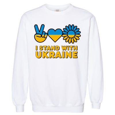 I Stand With Ukraine Save Free Support Ukraine Retro Garment-Dyed Sweatshirt