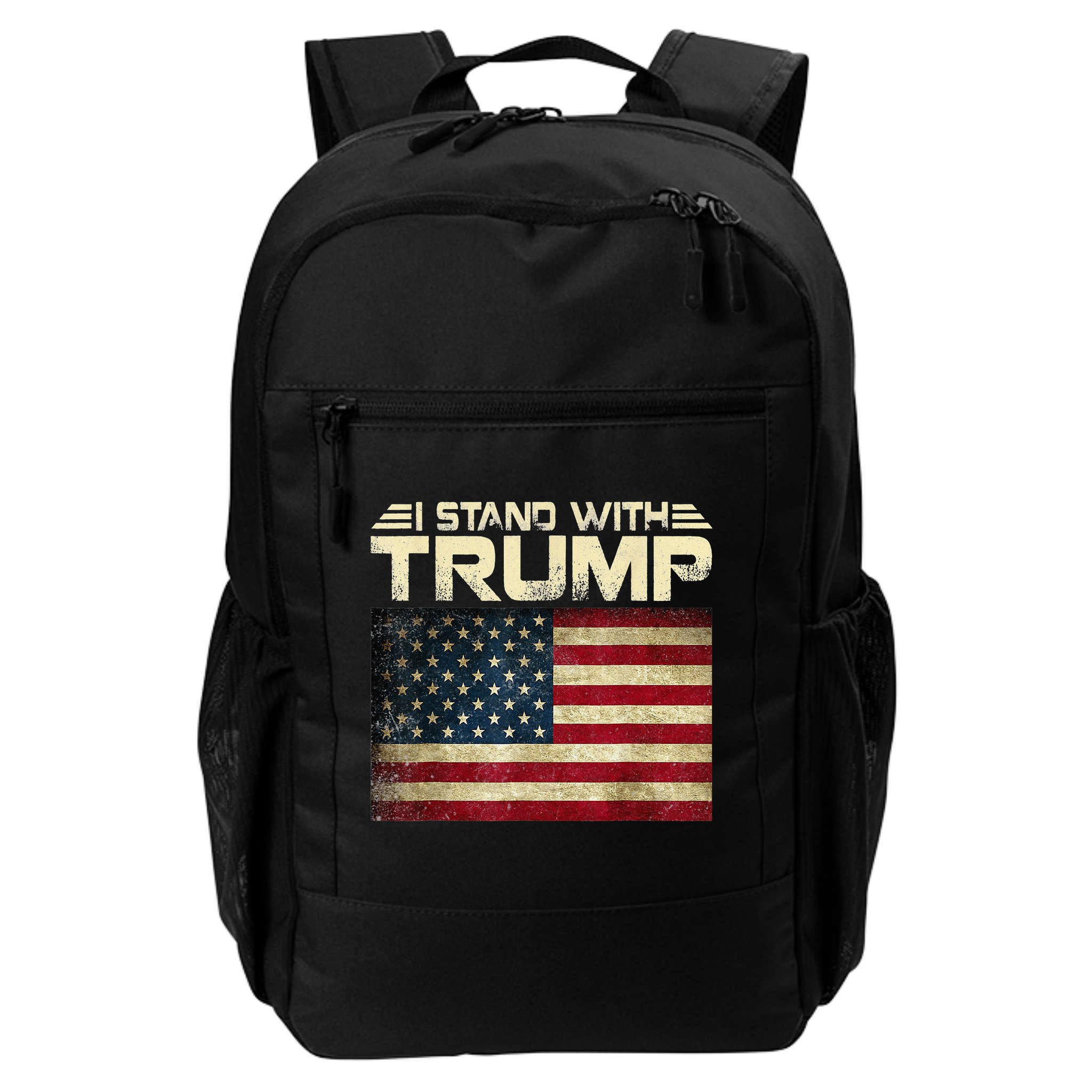 I Stand With Trump American Flag USA Vintage Backpack