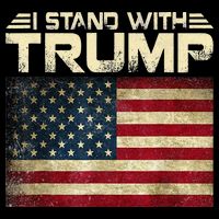 I Stand With Trump American Flag USA Vintage Button