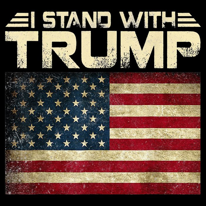 I Stand With Trump American Flag USA Vintage Button