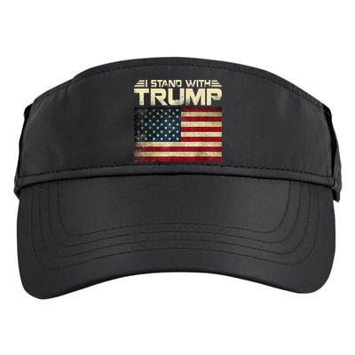 I Stand With Trump American Flag USA Vintage Adult Drive Performance Visor
