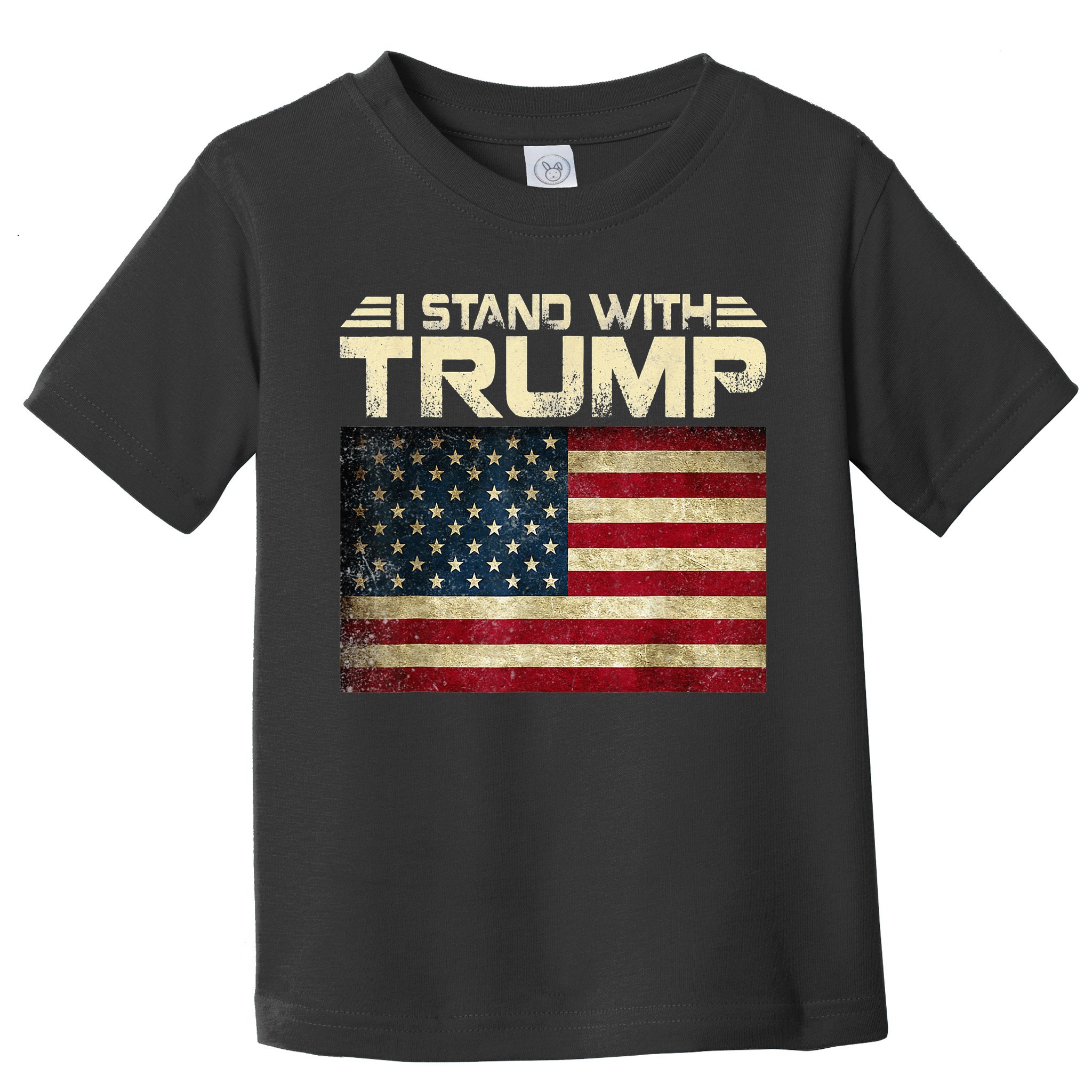 I Stand With Trump American Flag USA Vintage Toddler T-Shirt