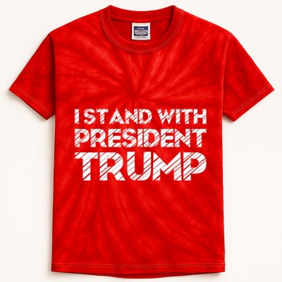 I Stand With President Trump Kids Tie-Dye T-Shirt