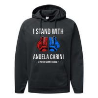 I Stand With Angela Carini Boxer Protect Women Boxing Performance Fleece Hoodie