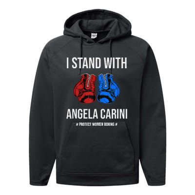 I Stand With Angela Carini Boxer Protect Women Boxing Performance Fleece Hoodie