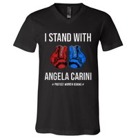 I Stand With Angela Carini Boxer Protect Women Boxing V-Neck T-Shirt