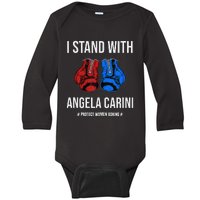 I Stand With Angela Carini Boxer Protect Women Boxing Baby Long Sleeve Bodysuit