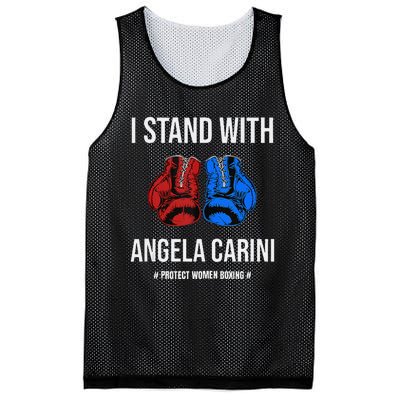 I Stand With Angela Carini Boxer Protect Women Boxing Mesh Reversible Basketball Jersey Tank