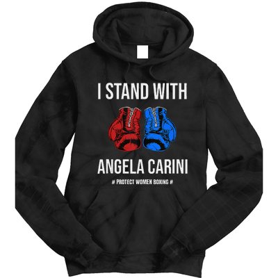 I Stand With Angela Carini Boxer Protect Women Boxing Tie Dye Hoodie