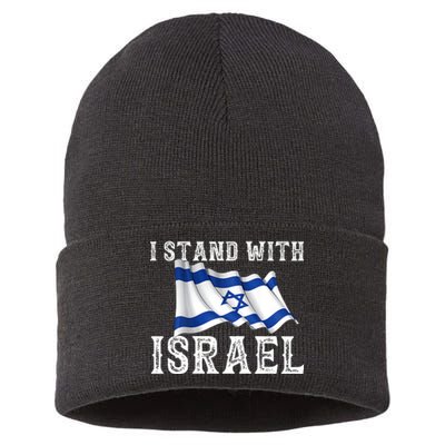 I Stand With Israel Israeli Palestinian Conflict Pro Israel Sustainable Knit Beanie