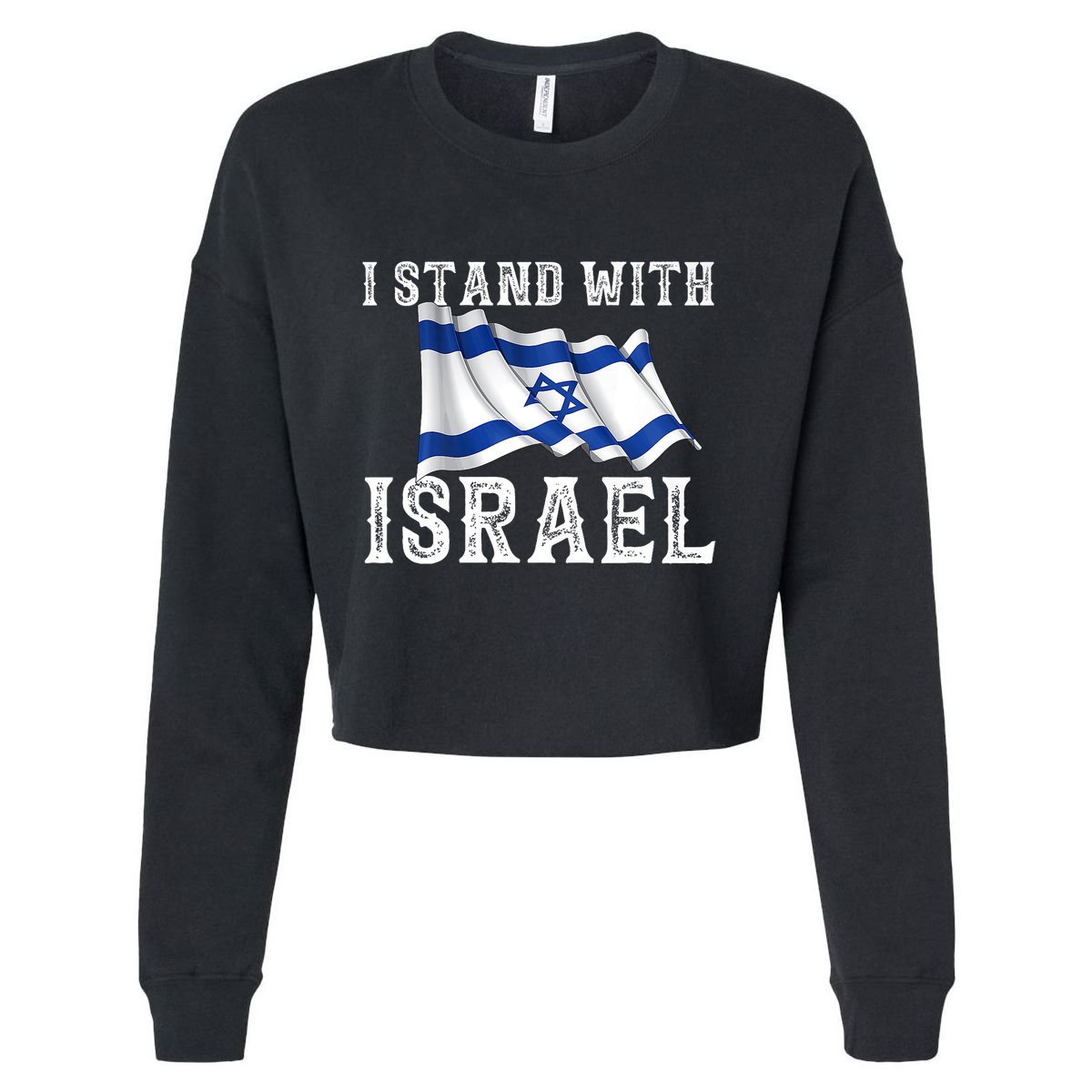 I Stand With Israel Israeli Palestinian Conflict Pro Israel Cropped Pullover Crew