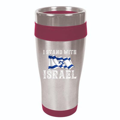 I Stand With Israel Israeli Palestinian Conflict Pro Israel 16oz Travel Tumbler
