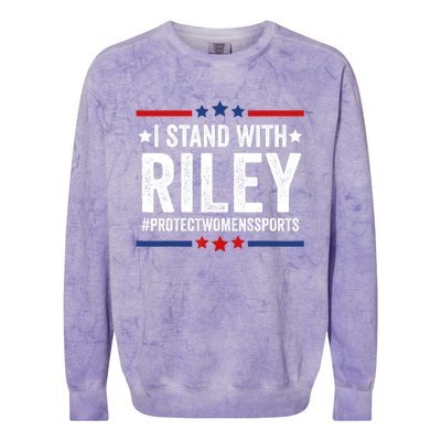 I Stand With Riley Protect Womens Sports Colorblast Crewneck Sweatshirt