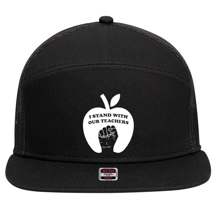 I Stand With Our Teachers & Stand Against Book Banning! 7 Panel Mesh Trucker Snapback Hat