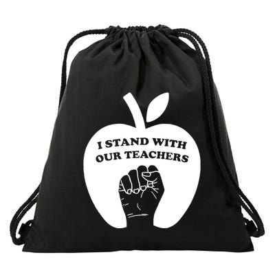 I Stand With Our Teachers & Stand Against Book Banning! Drawstring Bag