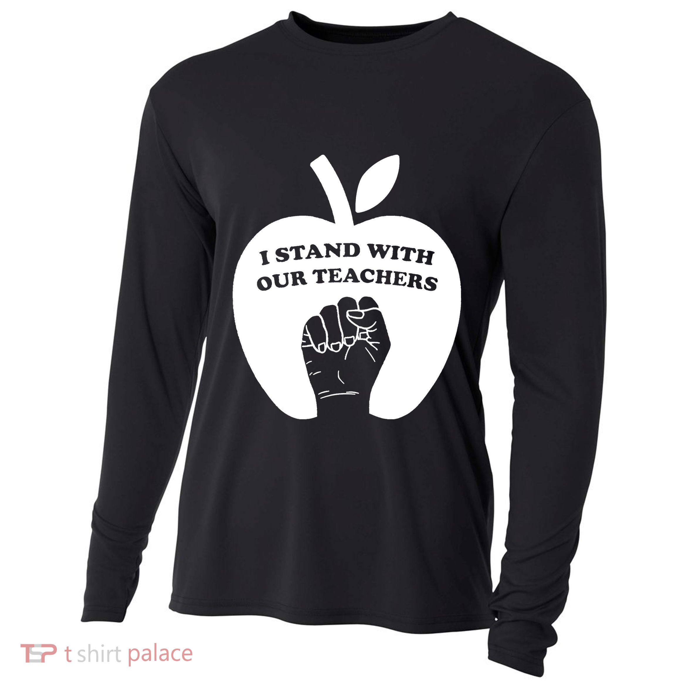 I Stand With Our Teachers & Stand Against Book Banning! Cooling Performance Long Sleeve Crew