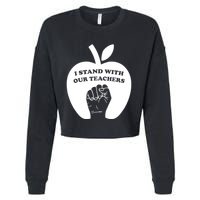I Stand With Our Teachers & Stand Against Book Banning! Cropped Pullover Crew