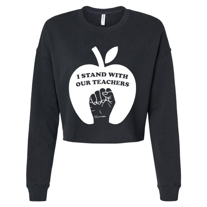 I Stand With Our Teachers & Stand Against Book Banning! Cropped Pullover Crew