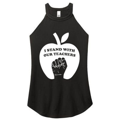 I Stand With Our Teachers & Stand Against Book Banning! Women's Perfect Tri Rocker Tank